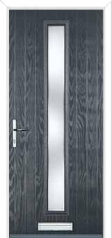 Cottage Long (centre) Kensington Composite Front Door in Anthracite Grey
