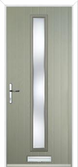 Cottage Long (centre) Kensington Composite Front Door in Pebble Grey