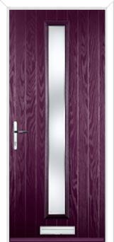 Cottage Long (centre) Kensington Composite Front Door in Purple Violet