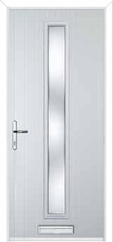 Cottage Long (centre) Kensington Composite Front Door in White