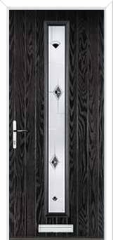 Cottage Long (centre) Murano Composite Front Door in Black Brown