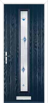 Cottage Long (centre) Murano Composite Front Door in Dark Blue