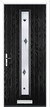 Cottage Long (centre) Murano Composite Front Door in Black