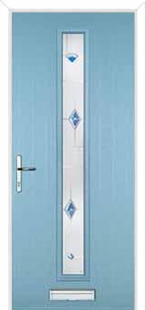 Cottage Long (centre) Murano Composite Front Door in Duck Egg Blue