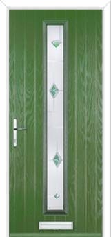 Cottage Long (centre) Murano Composite Front Door in Fern Green
