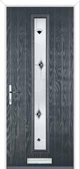 Cottage Long (centre) Murano Composite Front Door in Anthracite Grey