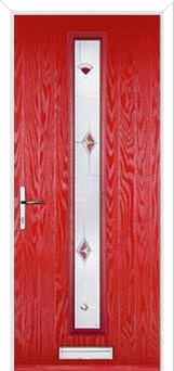 Cottage Long (centre) Murano Composite Front Door in Poppy Red