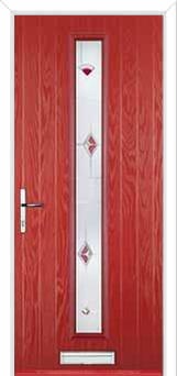 Cottage Long (centre) Murano Composite Front Door in Red