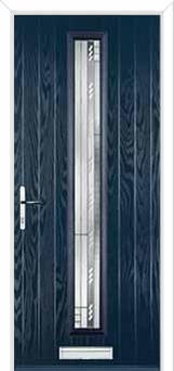 Cottage Long (centre) Matrix Composite Front Door in Dark Blue