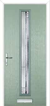 Cottage Long (centre) Matrix Composite Front Door in Chartwell Green