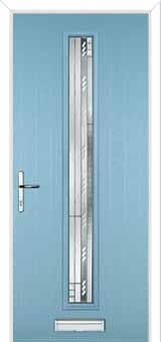 Cottage Long (centre) Matrix Composite Front Door in Duck Egg Blue