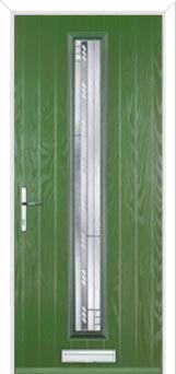 Cottage Long (centre) Matrix Composite Front Door in Fern Green