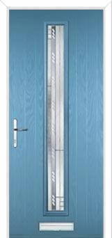 Cottage Long (centre) Matrix Composite Front Door in Pastel Blue