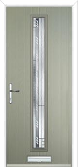 Cottage Long (centre) Matrix Composite Front Door in Pebble Grey
