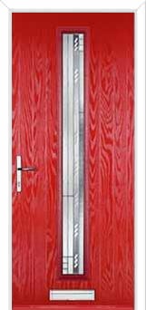Cottage Long (centre) Matrix Composite Front Door in Poppy Red