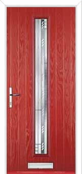 Cottage Long (centre) Matrix Composite Front Door in Red