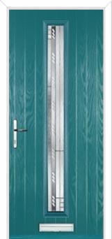Cottage Long (centre) Matrix Composite Front Door in Turquoise Blue