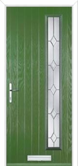 Cottage Long (off set) Classic Composite Front Door in Fern Green