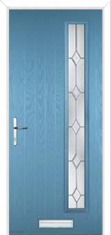 Cottage Long (off set) Classic Composite Front Door in Pastel Blue