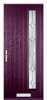 Cottage Long (off set) Classic Composite Front Door in Purple Violet