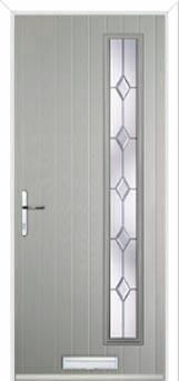 Cottage Long (off set) Crystal Diamond Composite Front Door in Agate Grey