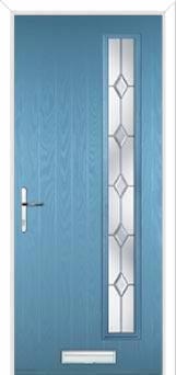 Cottage Long (off set) Crystal Diamond Composite Front Door in Pastel Blue