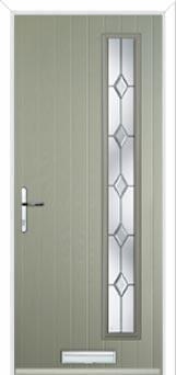 Cottage Long (off set) Crystal Diamond Composite Front Door in Pebble Grey