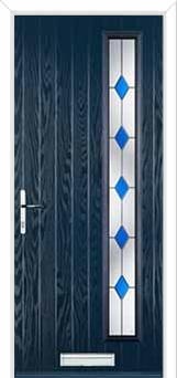 Cottage Long (off set) Drop Diamond Composite Front Door in Dark Blue