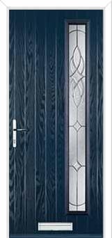 Cottage Long (off set) Elegance Composite Front Door in Dark Blue