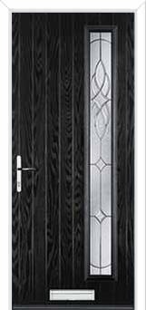Cottage Long (off set) Elegance Composite Front Door in Black