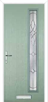Cottage Long (off set) Elegance Composite Front Door in Chartwell Green