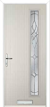 Cottage Long (off set) Elegance Composite Front Door in Cream