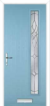 Cottage Long (off set) Elegance Composite Front Door in Duck Egg Blue
