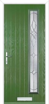 Cottage Long (off set) Elegance Composite Front Door in Fern Green