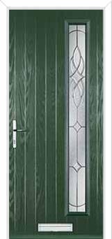 Cottage Long (off set) Elegance Composite Front Door in Green