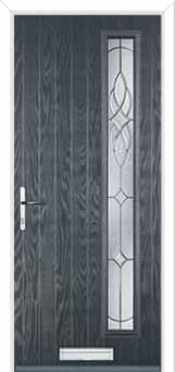 Cottage Long (off set) Elegance Composite Front Door in Anthracite Grey