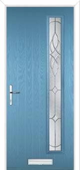Cottage Long (off set) Elegance Composite Front Door in Pastel Blue
