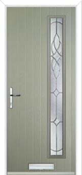 Cottage Long (off set) Elegance Composite Front Door in Pebble Grey