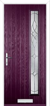 Cottage Long (off set) Elegance Composite Front Door in Purple Violet