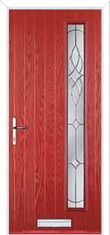 Cottage Long (off set) Elegance Composite Front Door in Red