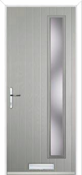 Cottage Long (off set) Glazed Composite Front Door in Agate Grey