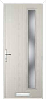 Cottage Long (off set) Glazed Composite Front Door in Cream