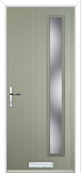 Cottage Long (off set) Glazed Composite Front Door in Pebble Grey