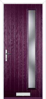 Cottage Long (off set) Glazed Composite Front Door in Purple Violet