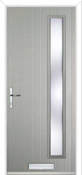 Cottage Long (off set) Kensington Composite Front Door in Agate Grey