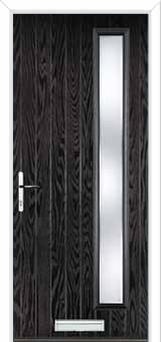Cottage Long (off set) Kensington Composite Front Door in Black Brown