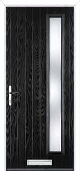 Cottage Long (off set) Kensington Composite Front Door in Black
