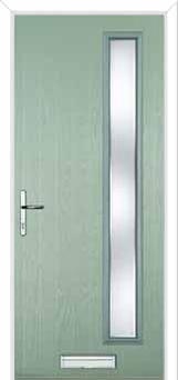 Cottage Long (off set) Kensington Composite Front Door in Chartwell Green