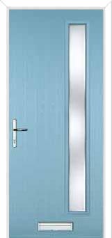 Cottage Long (off set) Kensington Composite Front Door in Duck Egg Blue