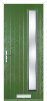 Cottage Long (off set) Kensington Composite Front Door in Fern Green